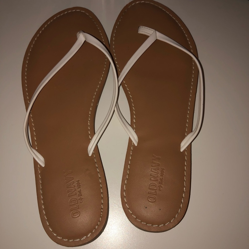White Old Navy Flip Flops
